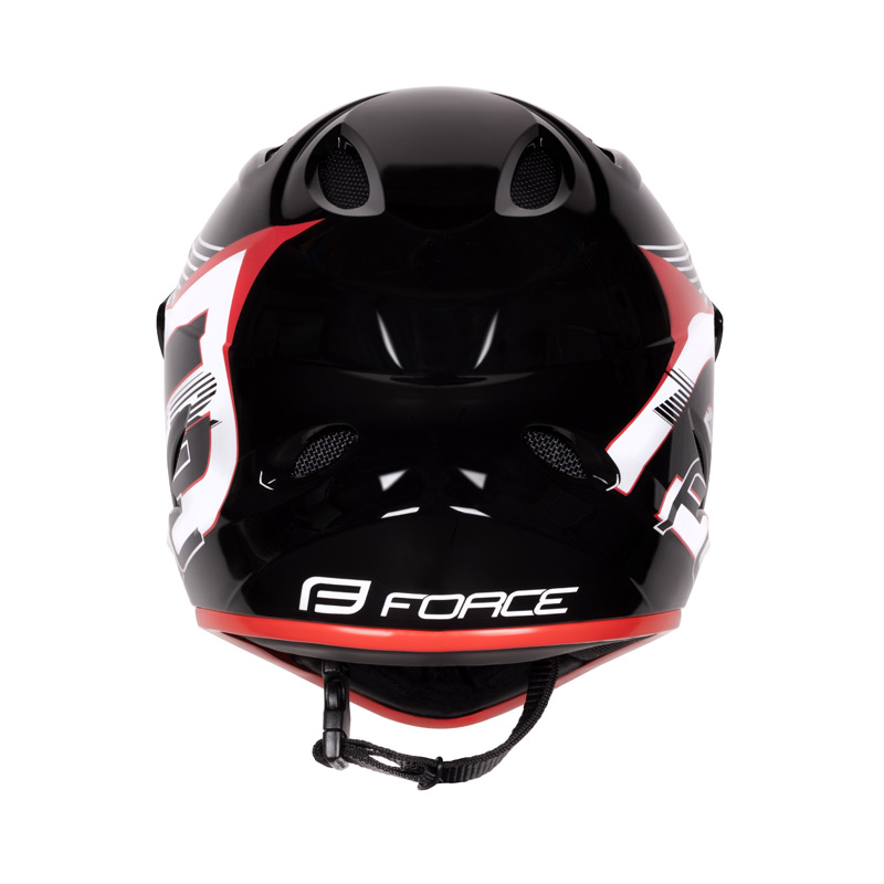 Шлем велосипедный FORCE TIGER downhill black/red/white