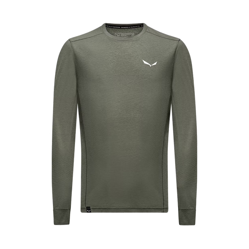 Футболка мужская с рукавом Salewa PUEZ DRY M L/S TEE Faded Green