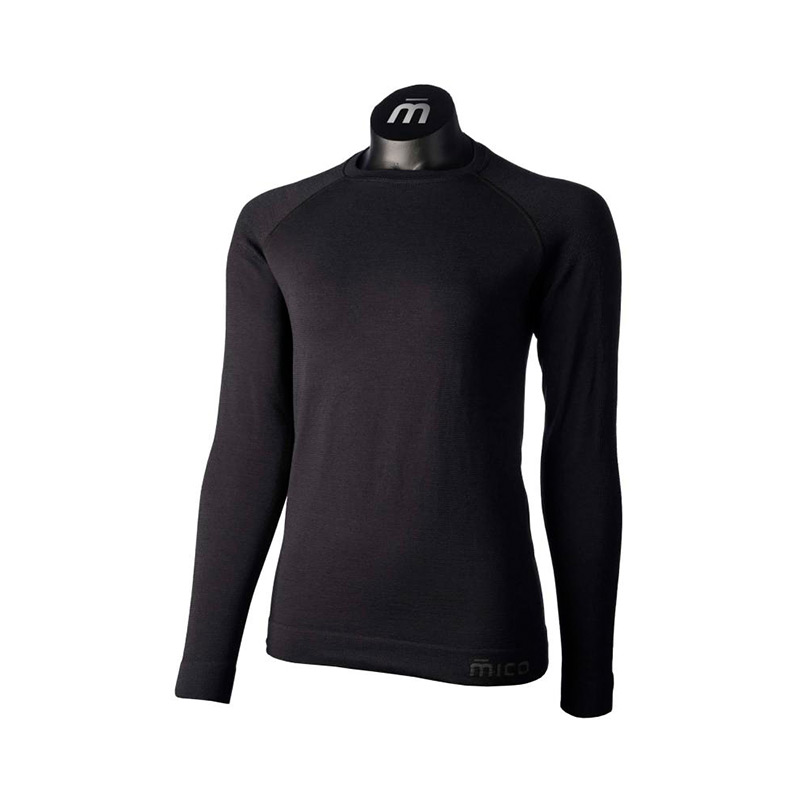 Термобелье женское верх   Mico WLS Round Neck Shirt Warm Merino Silk nero   dryarn/merino/silk