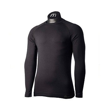 Термобелье мужское верх Mico MLS Round Neck Shirt Warm Merino Silk Nero