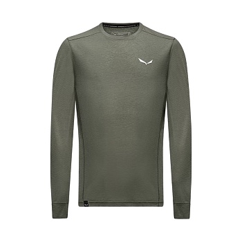 Футболка мужская с рукавом Salewa PUEZ DRY M L/S TEE Faded Green