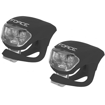 Фонарь моргающий blinking light set F DOUBLE front+rear, Black